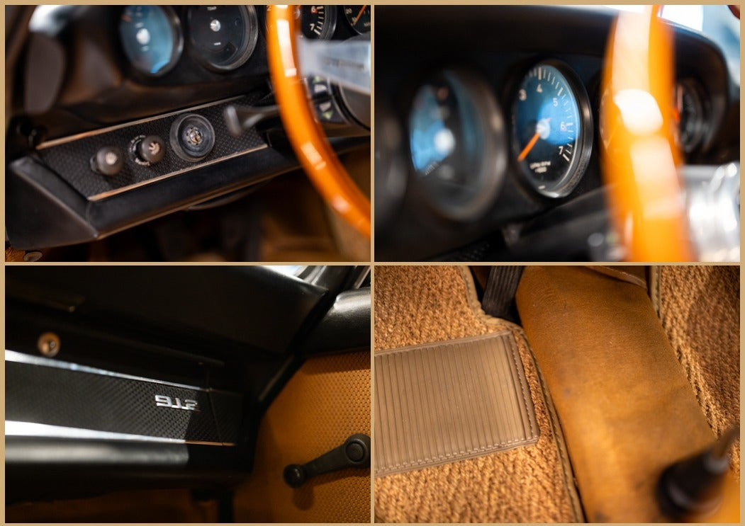Grøn Porsche 912 fra 1968 set indefra