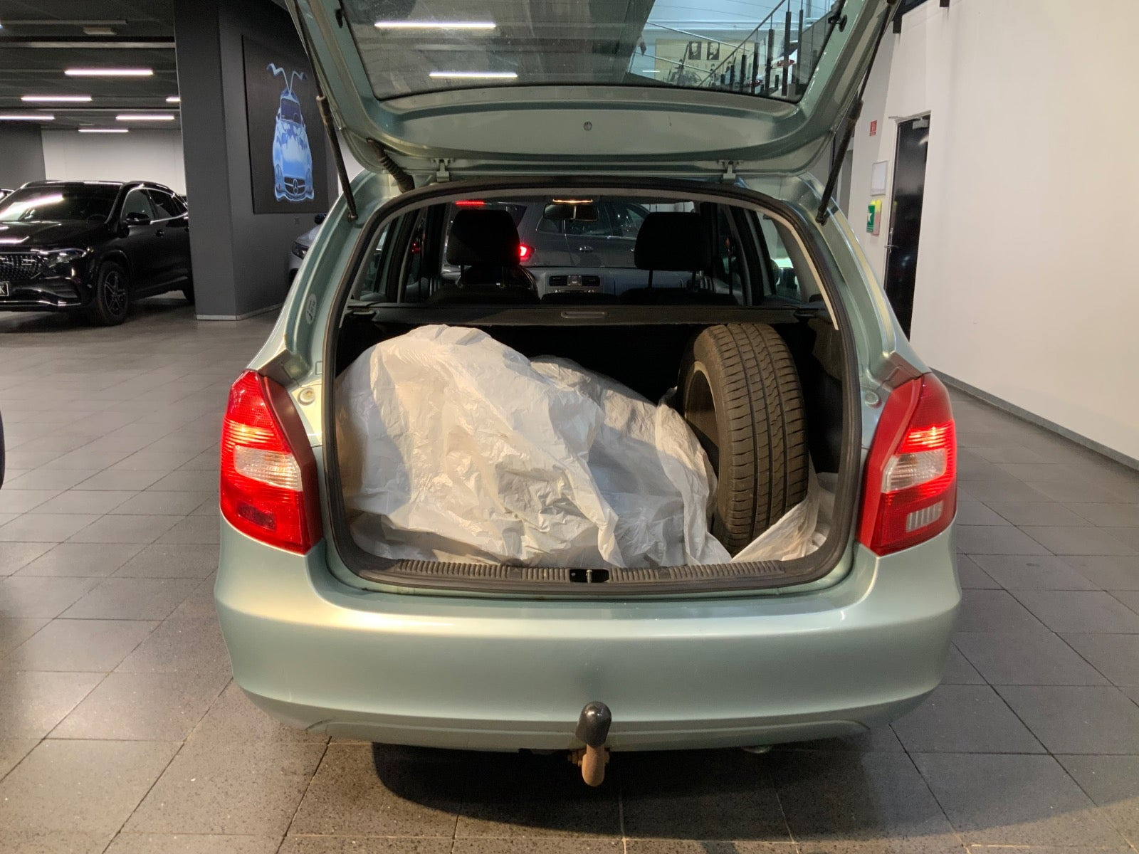 Grøn Skoda Fabia fra 2013