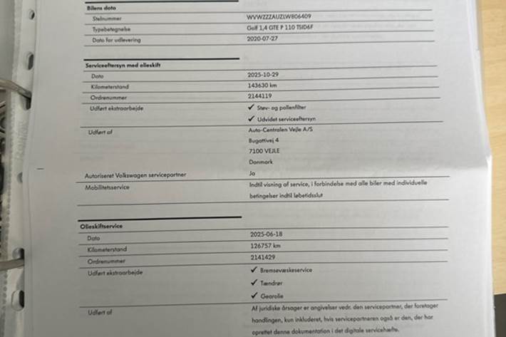 undefined VW Golf fra 2020