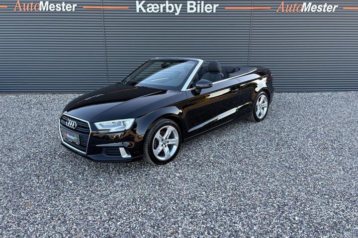 Sort Audi A3 fra 2017 set udefra