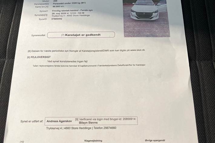 Grøn Peugeot 208 fra 2020