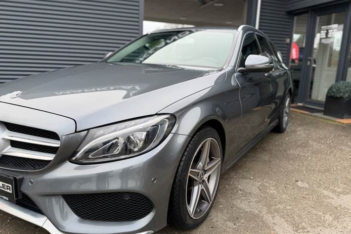 Grå Mercedes C220 d fra 2018