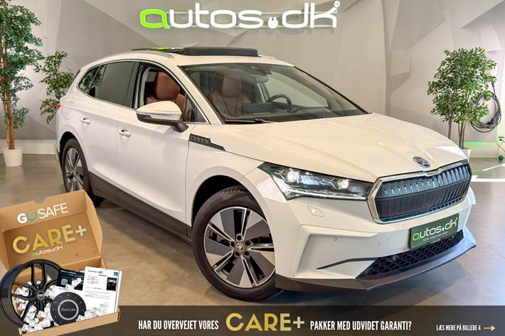 Hvid Skoda Enyaq fra 2022 set udefra