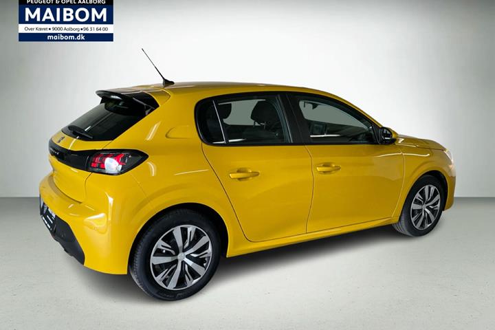 Gul Peugeot 208 fra 2020