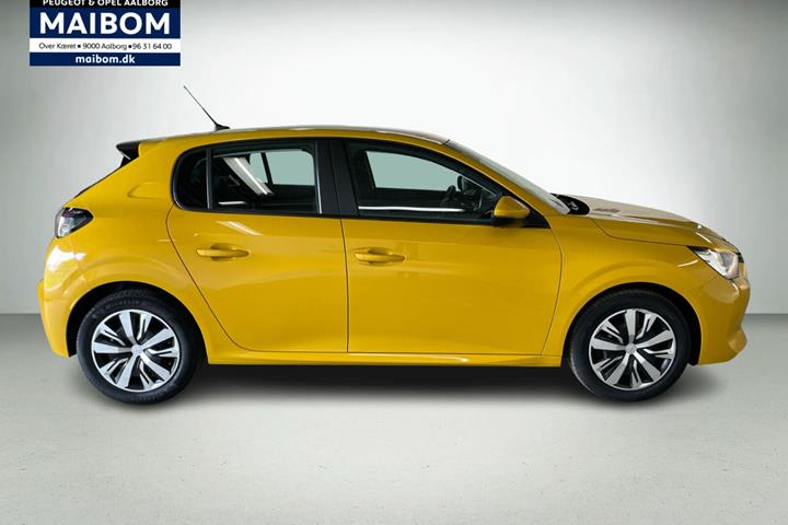 Gul Peugeot 208 fra 2020