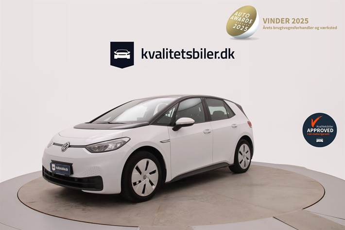 Hvid VW ID.3 fra 2022 set udefra