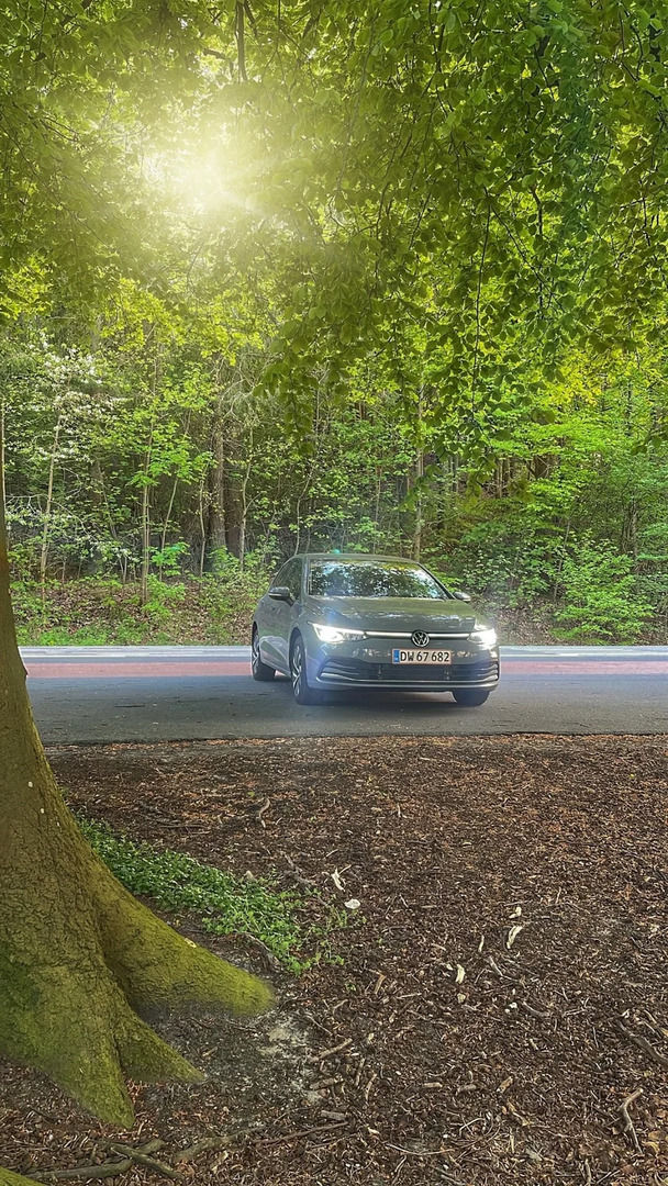 Grå VW Golf VIII fra 2020