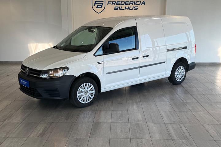 Hvid VW Caddy Maxi fra 2017 set udefra