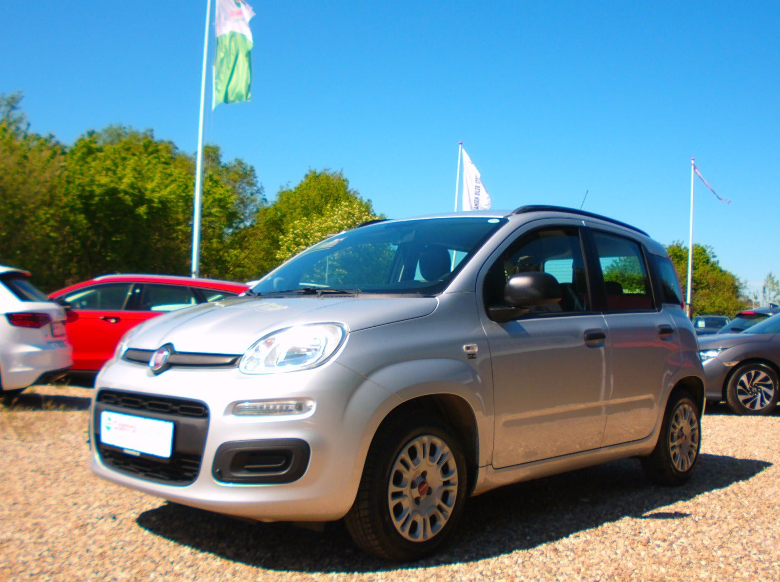 Sølv Fiat Panda fra 2012