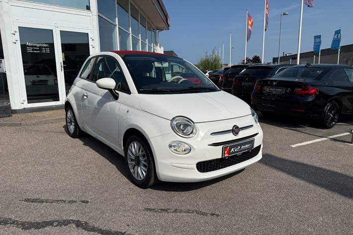 Hvid Fiat 500C fra 2017