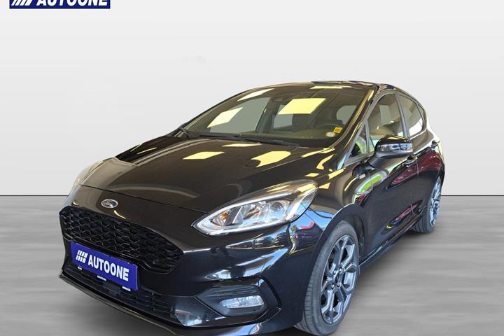 Sort Ford Fiesta fra 2020 set udefra
