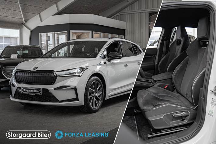 Hvid Skoda Enyaq fra 2023