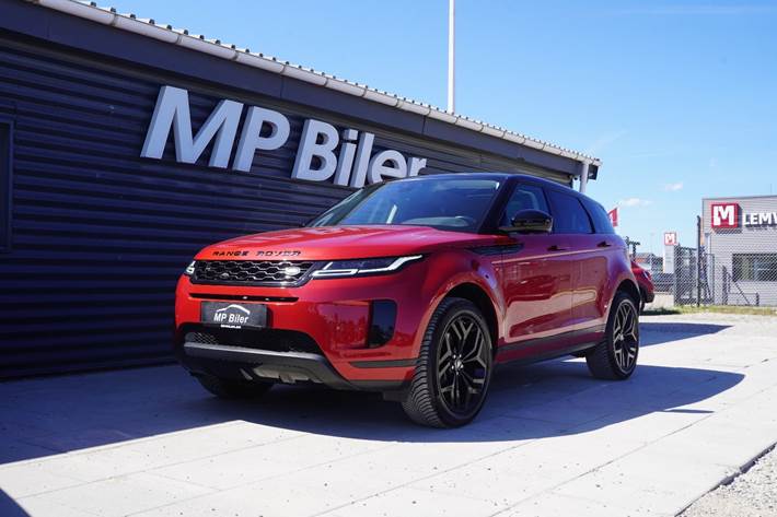 Rød Land Rover Range Rover evoque fra 2020
