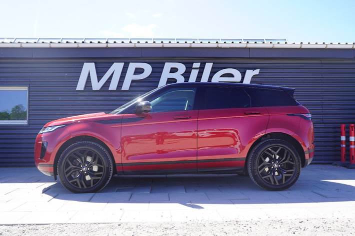 Rød Land Rover Range Rover evoque fra 2020