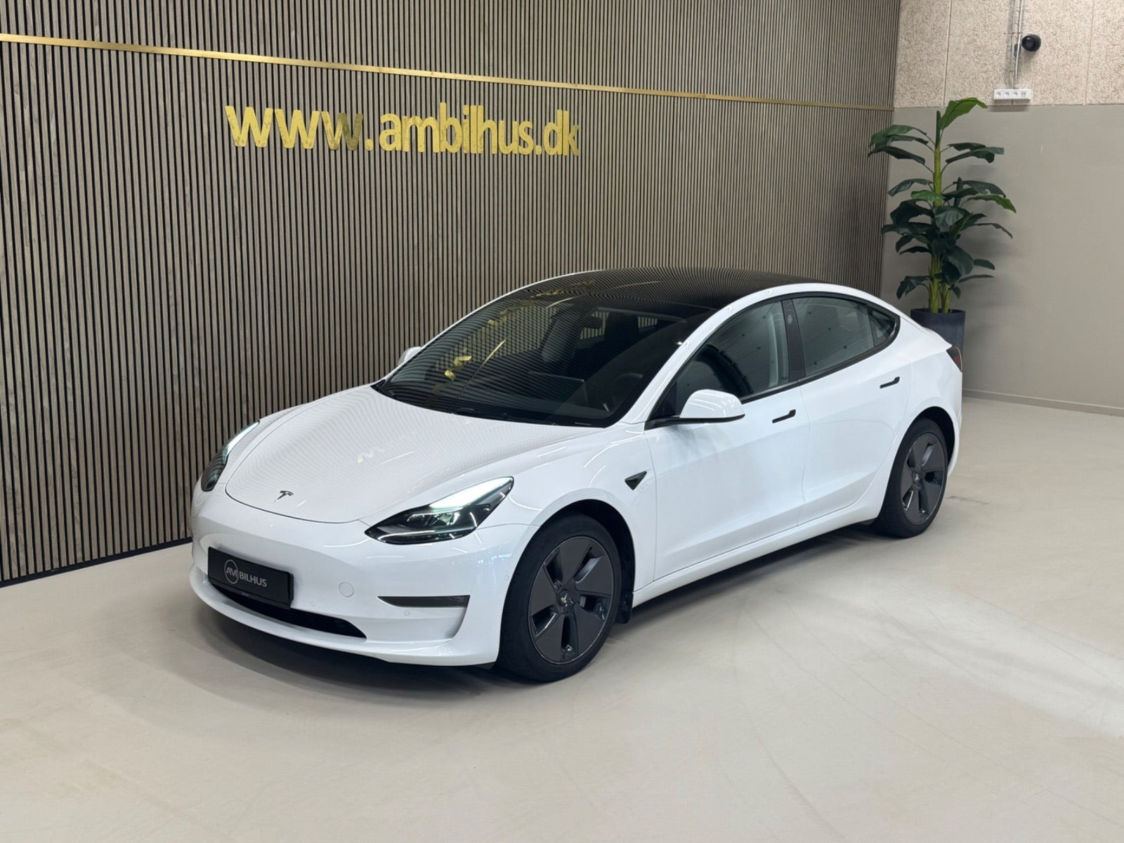 Hvid Tesla Model 3 fra 2021
