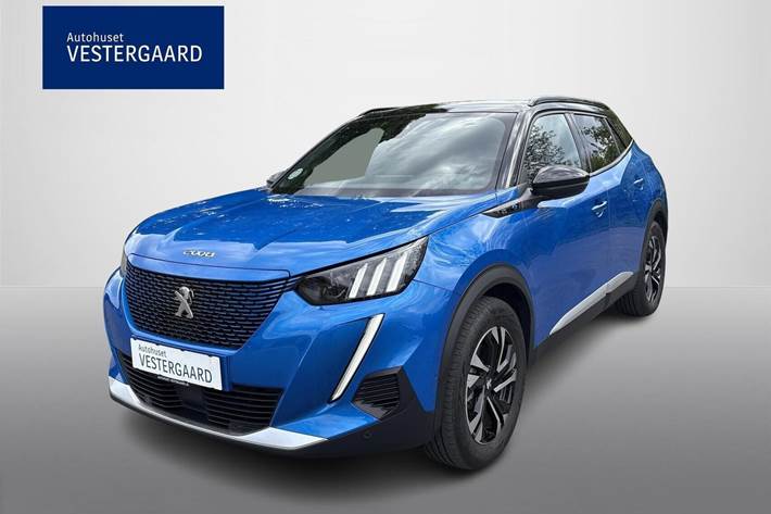 Blå Peugeot e-2008 fra 2023