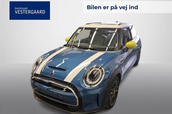 Blå Mini Cooper SE fra 2023