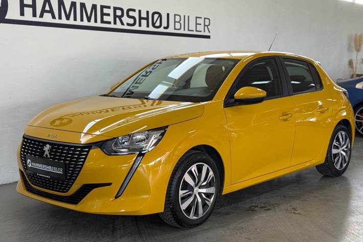 Gul Peugeot 208 fra 2020