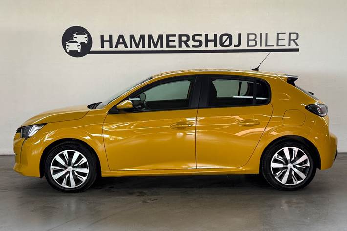 Gul Peugeot 208 fra 2020