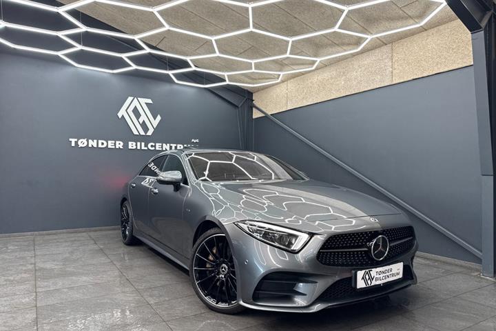 Grå Mercedes CLS450 fra 2018 set udefra