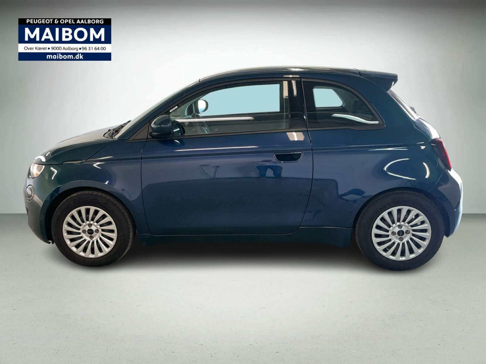 Grøn Fiat 500e fra 2024