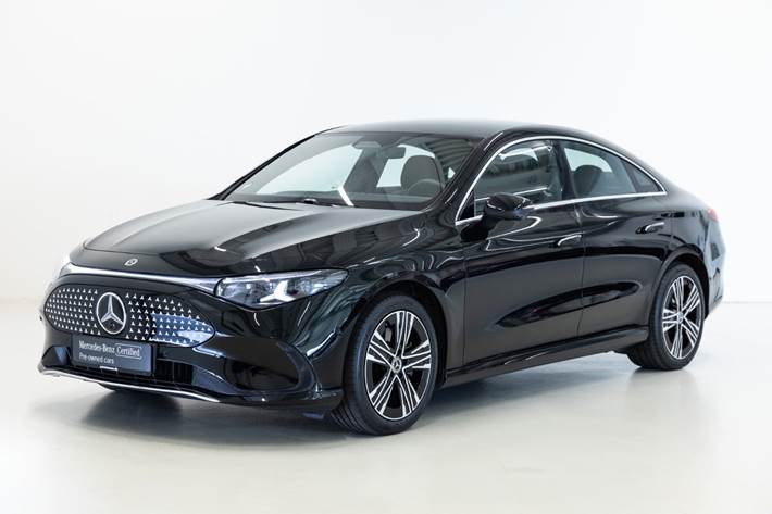 Sort Mercedes CLA250+ fra 2026 set udefra
