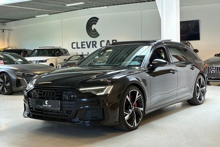 Sort Audi A6 fra 2021 set udefra