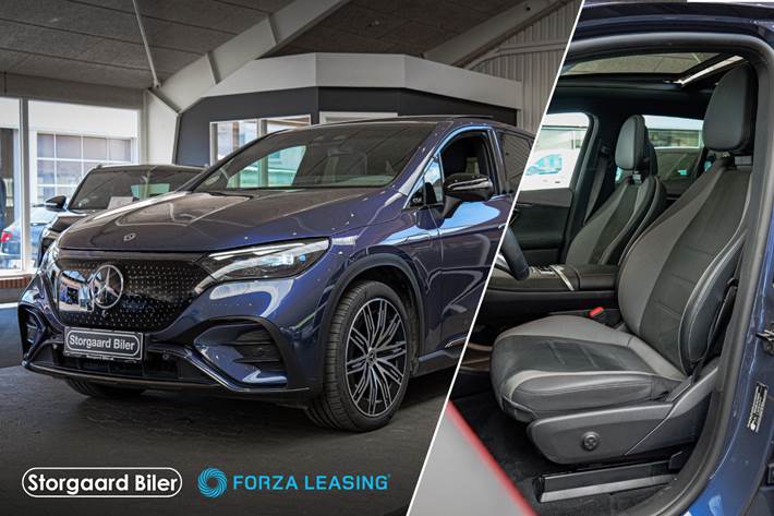 Blå Mercedes EQE350+ SUV fra 2024