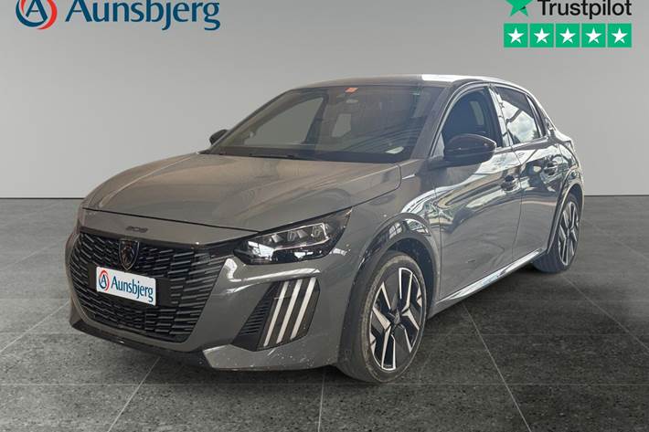 Grå Peugeot e-208 fra 2025