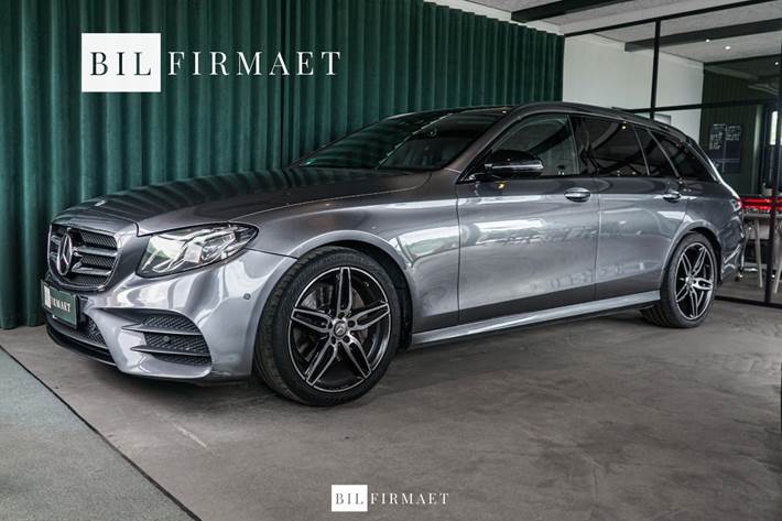 Grå Mercedes E220 d fra 2017