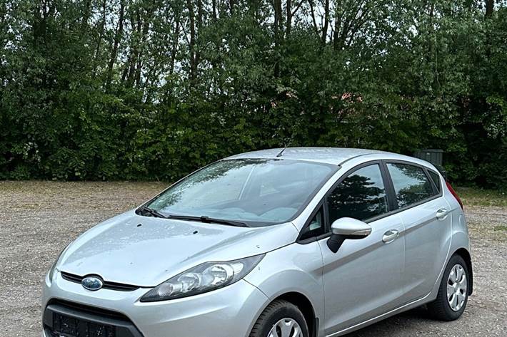Sølv Ford Fiesta fra 2009 set udefra