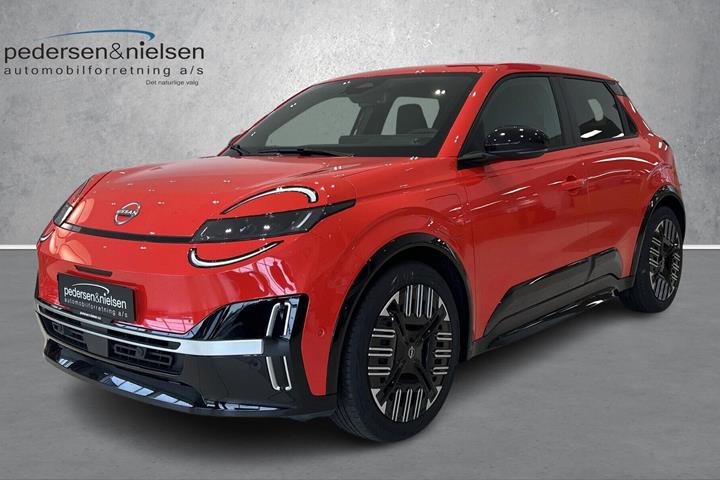 Rød Nissan Micra fra 2026 set udefra