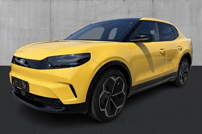 Gul Ford Capri fra 2025 set udefra