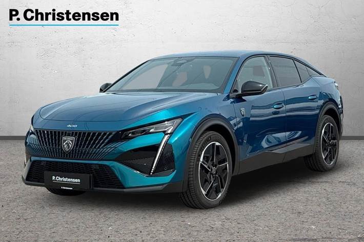 Blå Peugeot e-408 fra 2025