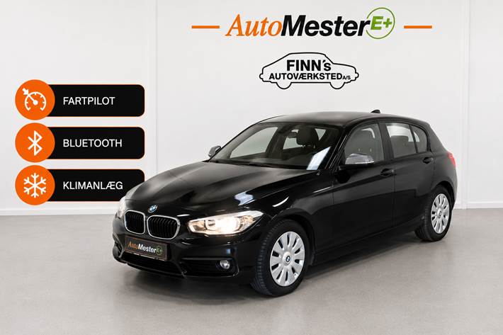 Sort BMW 116d fra 2017 set udefra