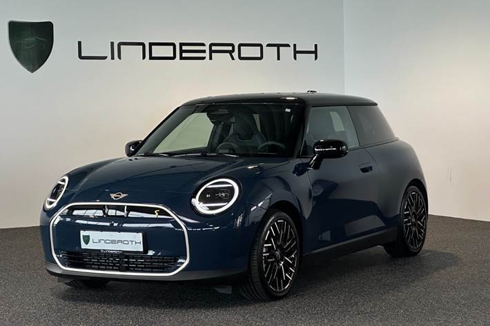 Blå Mini Cooper SE fra 2025