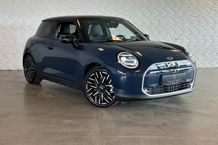 Blå Mini Cooper SE fra 2025