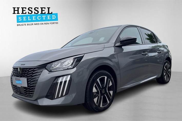 Grå Peugeot e-208 fra 2024