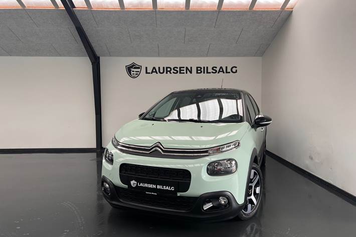 Grøn Citroën C3 fra 2019 set udefra