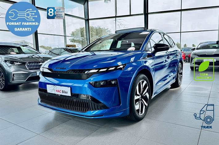 Blå Skoda Enyaq fra 2026