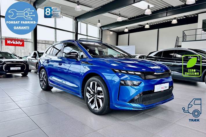 Blå Skoda Enyaq fra 2026