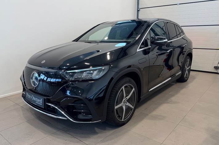 Sort Mercedes EQE350 SUV fra 2025 set udefra