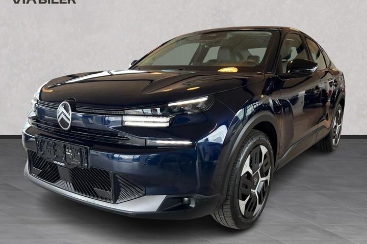 Blå Citroën ë-C4 X fra 2025 set udefra
