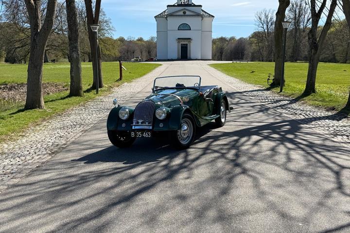 Grøn Morgan Plus 4 fra 1956