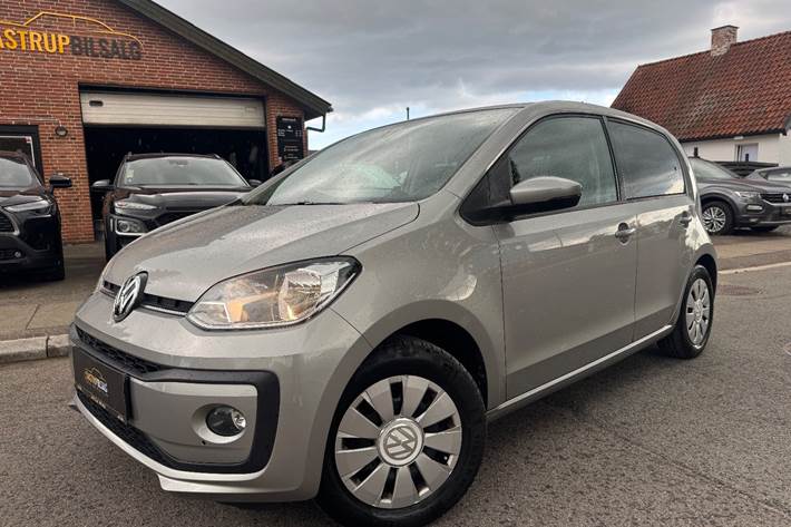 Sølv VW UP! fra 2019 set udefra