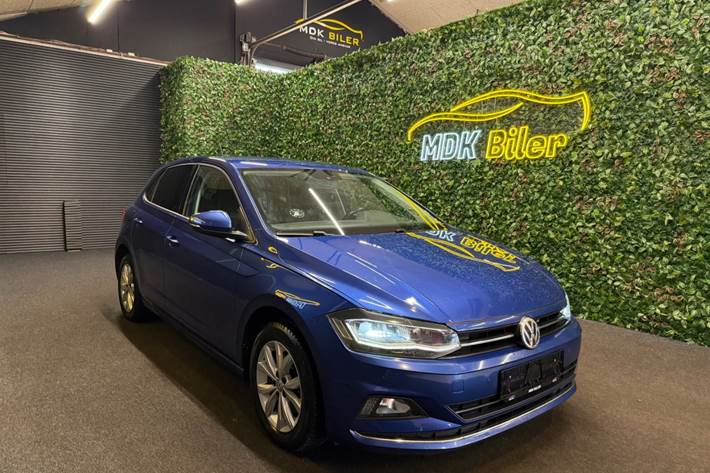 Blå VW Polo fra 2018