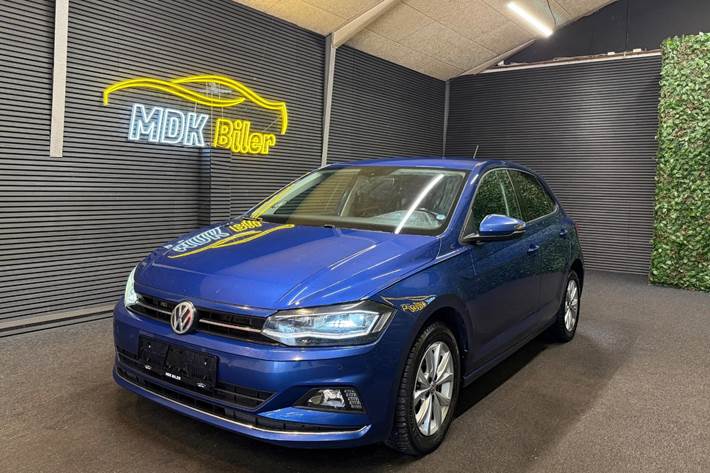 Blå VW Polo fra 2018