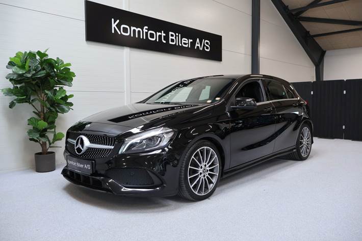 Sort Mercedes A200 d fra 2017 set udefra