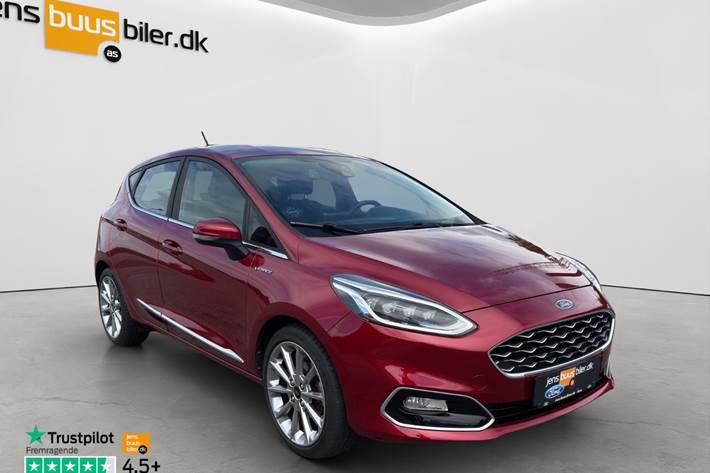 Rød Ford Fiesta fra 2019 set udefra