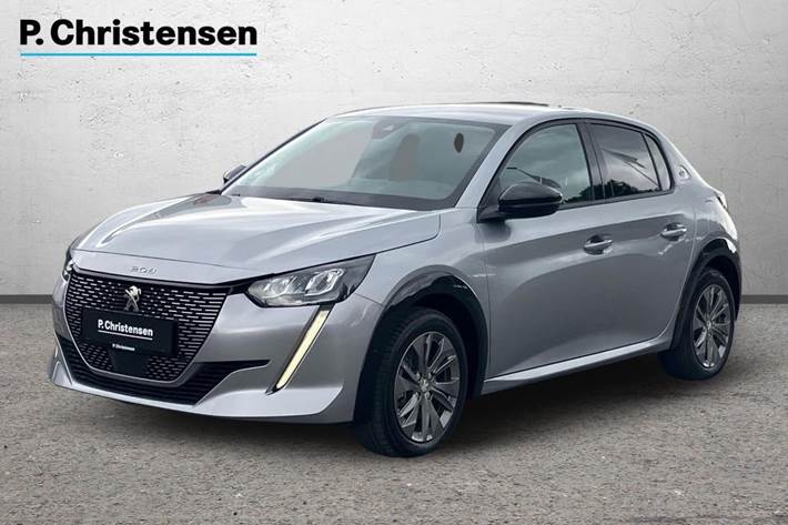 Grå Peugeot e-208 fra 2023